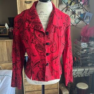 Loud Snyder Dani Max Red Paisley Blazer - 12
